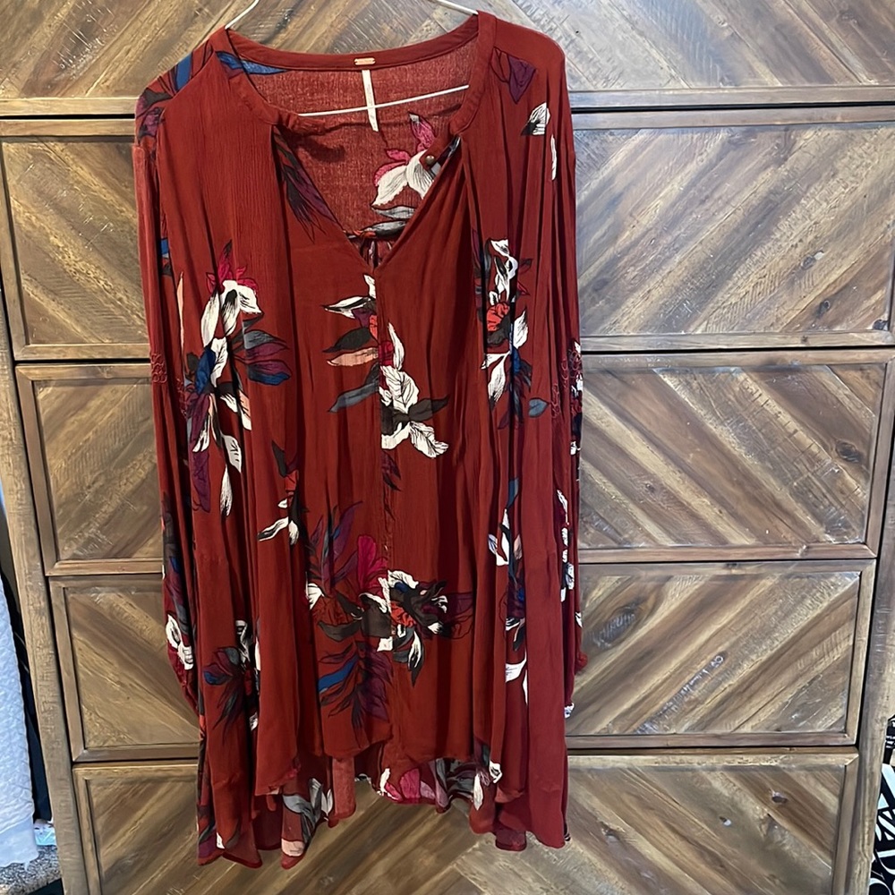 Free people maroon tunic